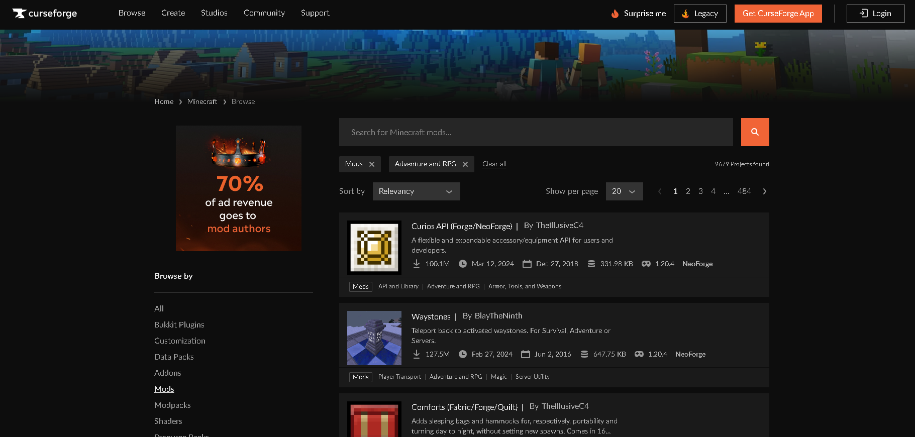 pagina de mods